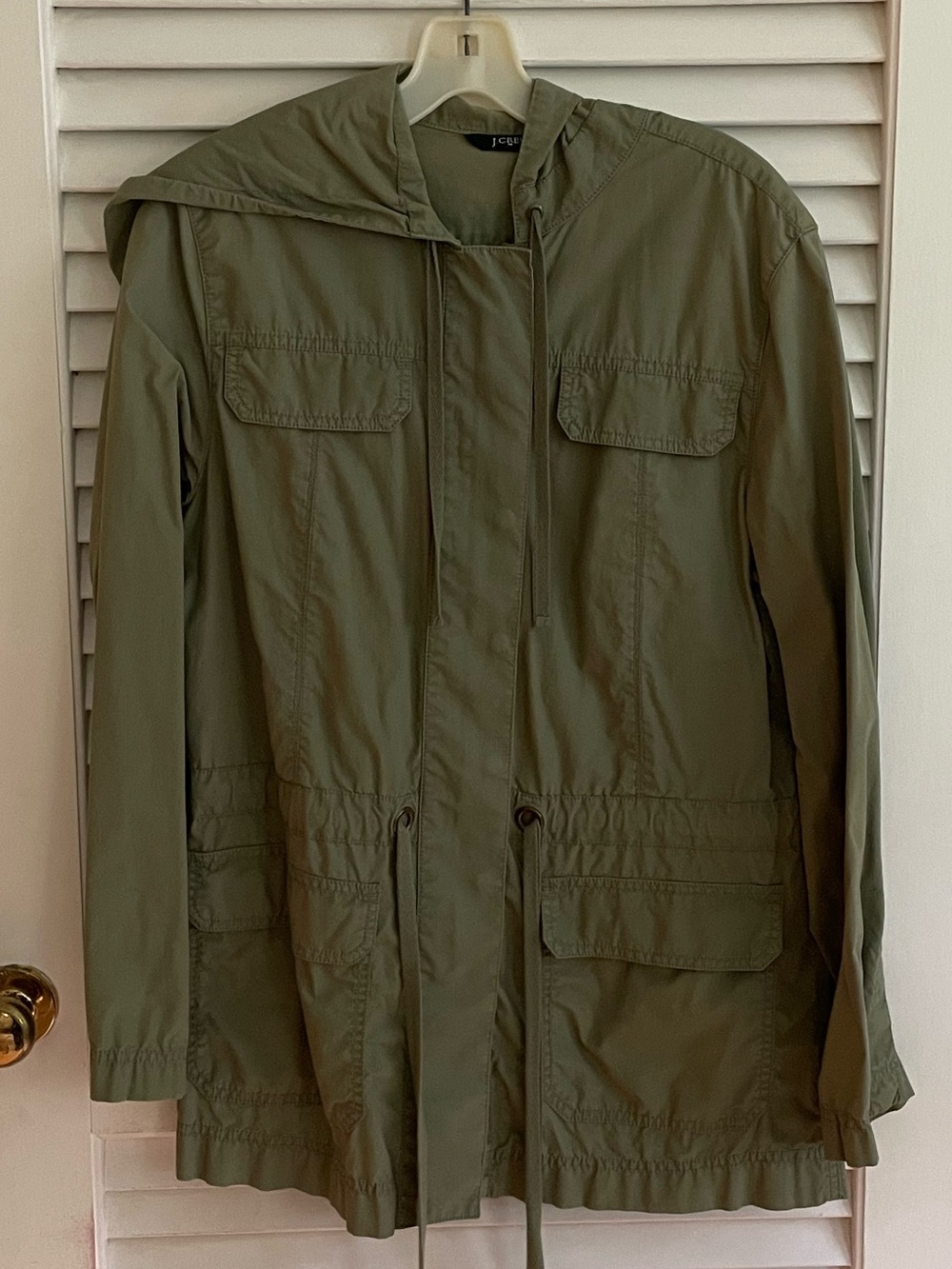 J. Crew Olive Utility Hooded Jacket for Women